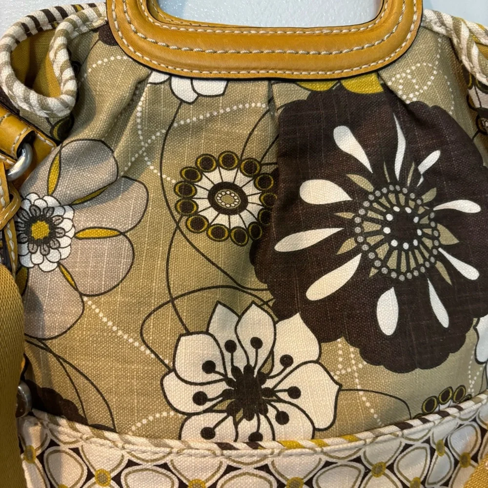 Fossil Satchel Canvas Floral Crossbody Purse Women’s Bag